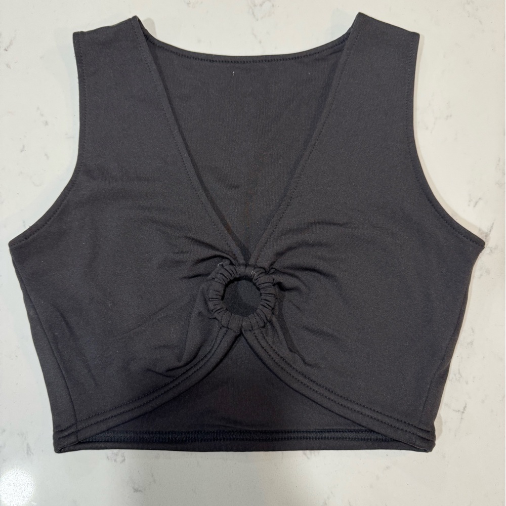 Black Sleeveless Crop Top